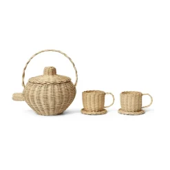 Sale Ferm Living Vajilla de té Rattan 3 piezas, Natural Beige