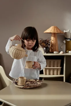 Sale Ferm Living Vajilla de té Rattan 3 piezas, Natural Beige