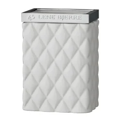 Lene Bjerre Vaso para cepillos Portia, blanco-plata PlateadoBlanco