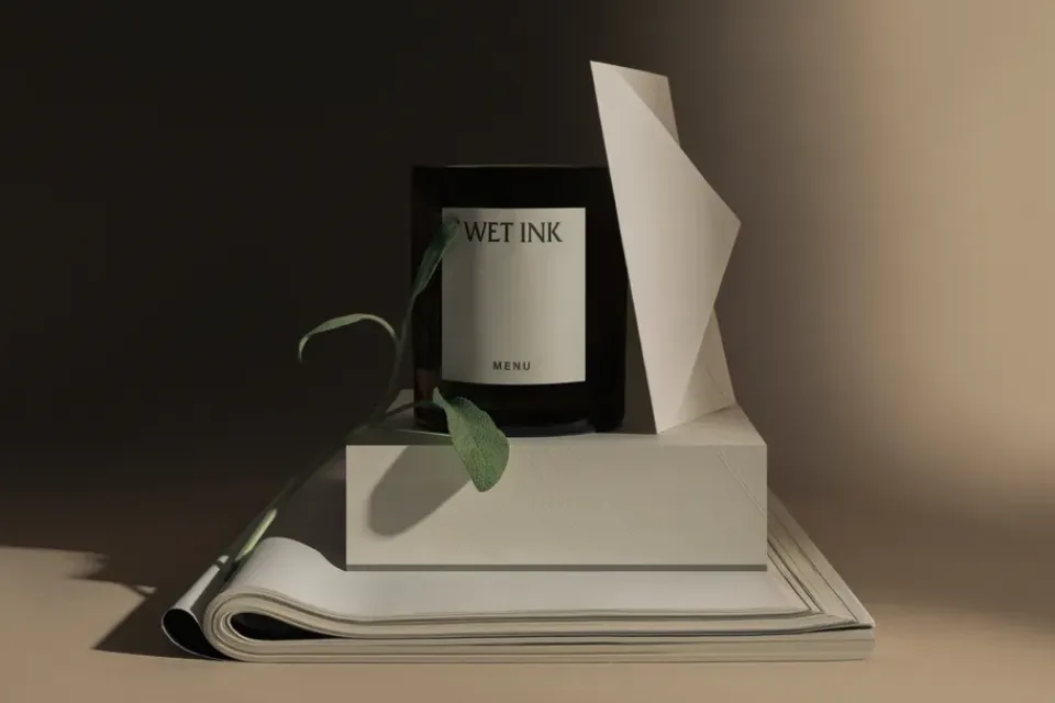 Hot Audo Copenhagen Vela aromática Olfacte Wet Ink, 79 g GrisVerdeMarrón