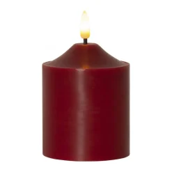 Star Trading Vela cilindrica LED Flamme 12 cm, Rojo