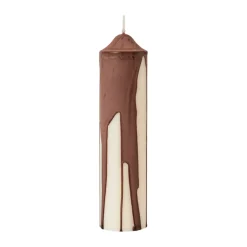 Online Ferm Living Vela cilíndrica Dryp, Dark Chocolate, 20 cm Marrón