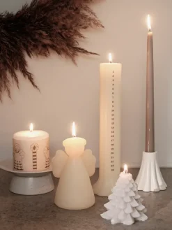 Outlet Broste Copenhagen Vela Granny Christmas tree Ø9x10 cm, Pure White Blanco