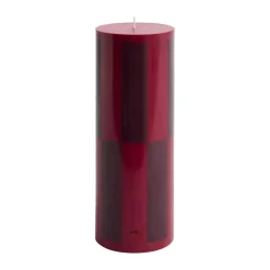 New HAY Vela gruesa Column Candle large 25 cm, Wine-bordeaux large check Multi