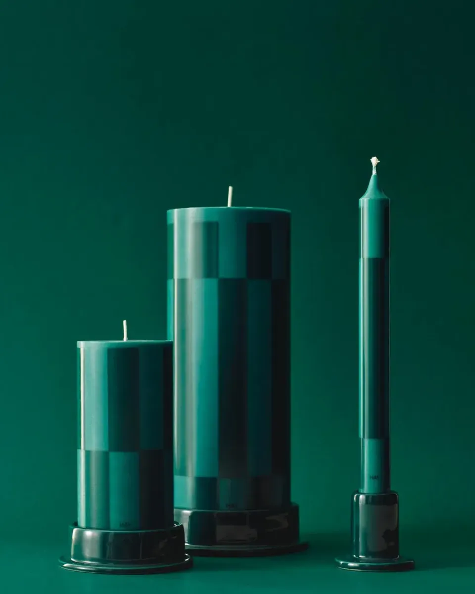 Clearance HAY Vela gruesa Column Candle large 25 cm, Green-dark green Multi