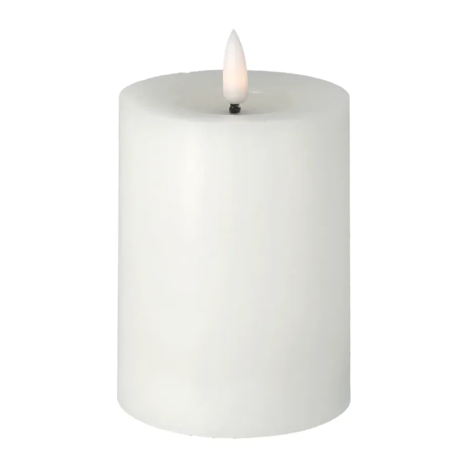 Outlet Scandi Essentials Vela gruesa LED Bright Melt 12,5 cm, Blanco