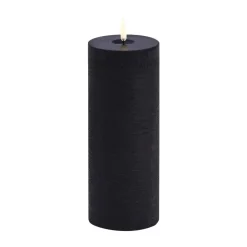 Sale Uyuni Lighting Vela gruesa Uyuni LED derretida, rústico, Ø7,8x20 cm Negro