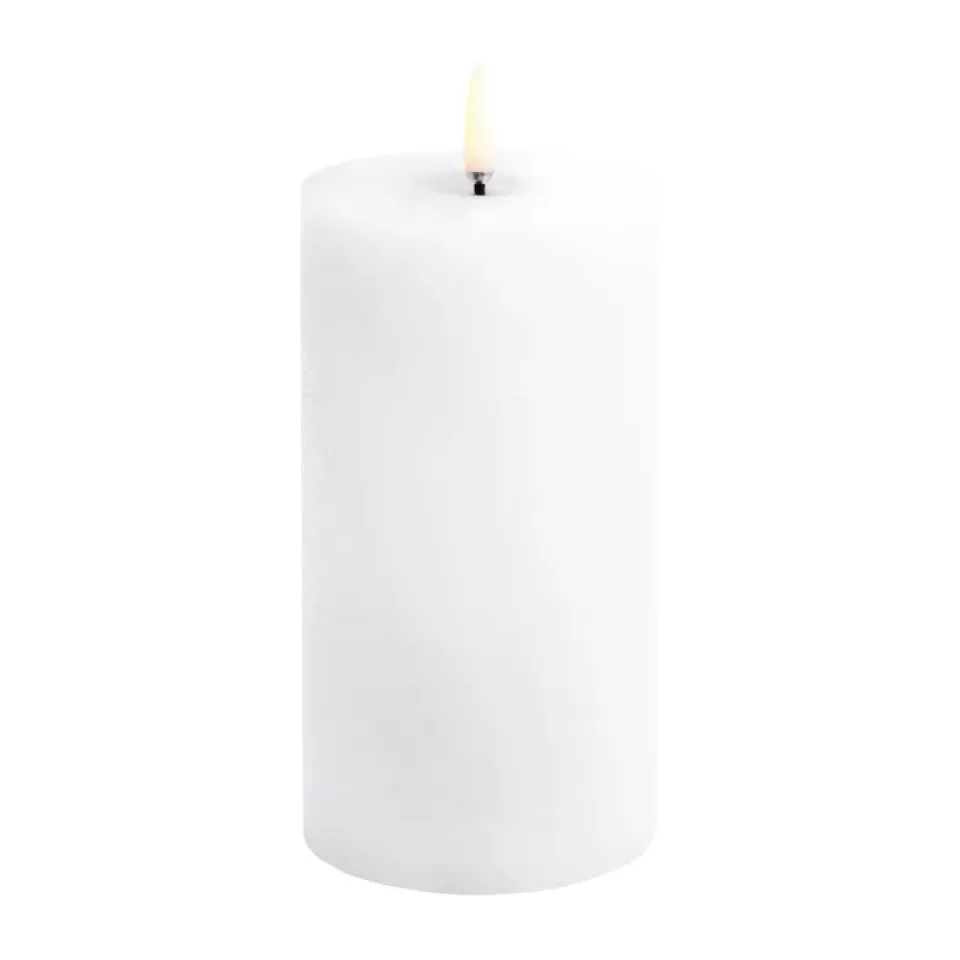 Sale Uyuni Lighting Vela gruesa Uyuni LED derretida, rústico, Ø7,8x15 cm Blanco