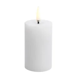 Uyuni Lighting Vela gruesa Uyuni LED derretida, , Ø5x7,5 cm Blanco