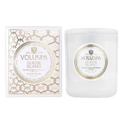 Outlet Voluspa Vela perfumada Classic Maison Blanc 60 horas, Suede Blanc Color doradoBlanco