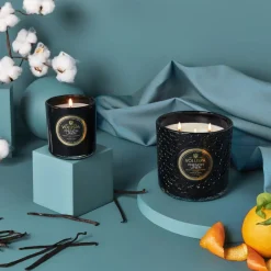 Online Voluspa Vela perfumada Classic Maison Noir 60 horas, French Linen Color doradoNegro