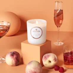 Voluspa Vela perfumada Classic Maison Blanc 60 horas, Italian Bellini Color doradoBlanco