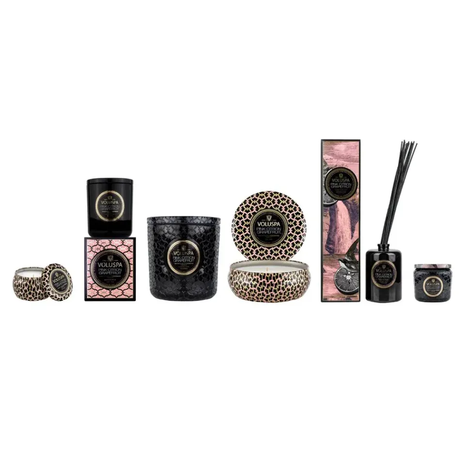 New Voluspa Vela perfumada Classic Maison Noir 60 horas, Pink Citron Grapefruit Color doradoNegro
