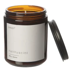 ERNST Vela perfumada con tapa Ø9 cm, Natthyacint MarrónNegroBlanco