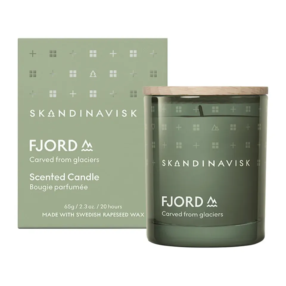 Hot Skandinavisk Vela perfumada con tapa Fjord, 65 g Verde
