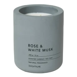 Hot Blomus Vela perfumada Fraga 55 horas, Rose & White Musk-Flintstone Azul