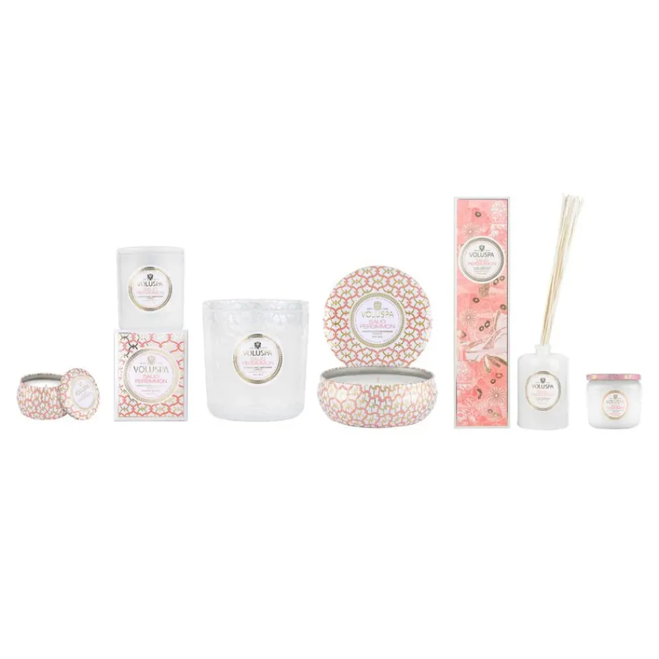 Best Voluspa Vela perfumada Maison Blanc 3-wick Tin 40 horas, Saijo Persimmon Color doradoRosaBlanco