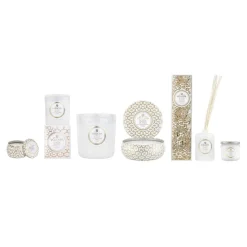 Outlet Voluspa Vela perfumada Maison Blanc 3-wick Tin 40 horas, Suede Blanc BeigeColor doradoBlanco