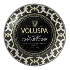 Online Voluspa Vela perfumada Maison Noir Mini Tin 25 horas, Crisp Champagne Color doradoPlateadoNegro