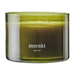 Best Meraki Vela perfumada , 60 horas, Oud leaf Verde