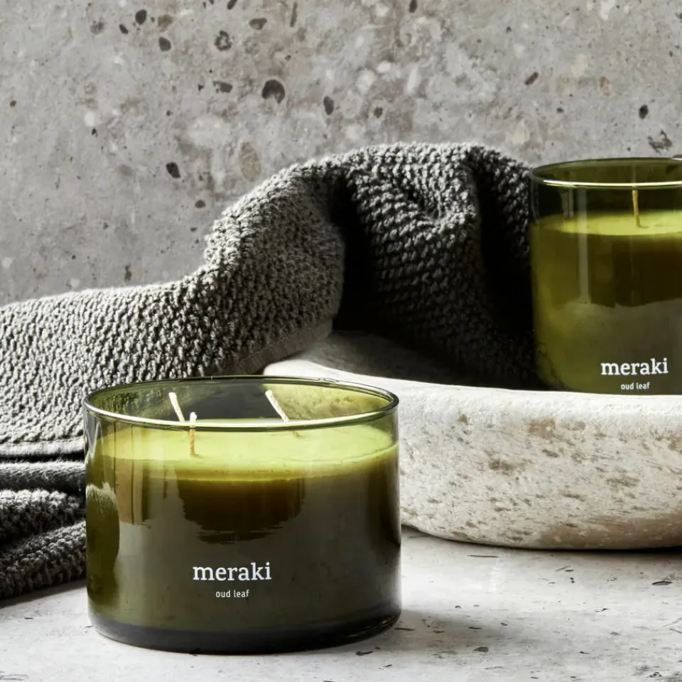 Best Meraki Vela perfumada , 60 horas, Oud leaf Verde
