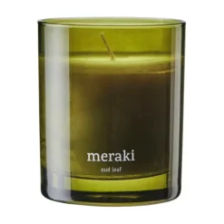 Clearance Meraki Vela perfumada , 35 horas, Oud leaf Verde