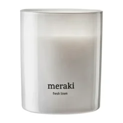 Hot Meraki Vela perfumada , 35 horas, Fresh linen Blanco