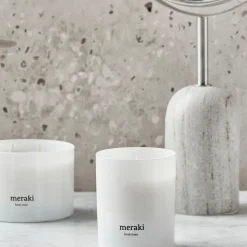 Hot Meraki Vela perfumada , 35 horas, Fresh linen Blanco