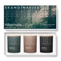 New Skandinavisk Vela perfumada mini Hibernation set de regalo, 3 piezas GrisVerdeBlanco