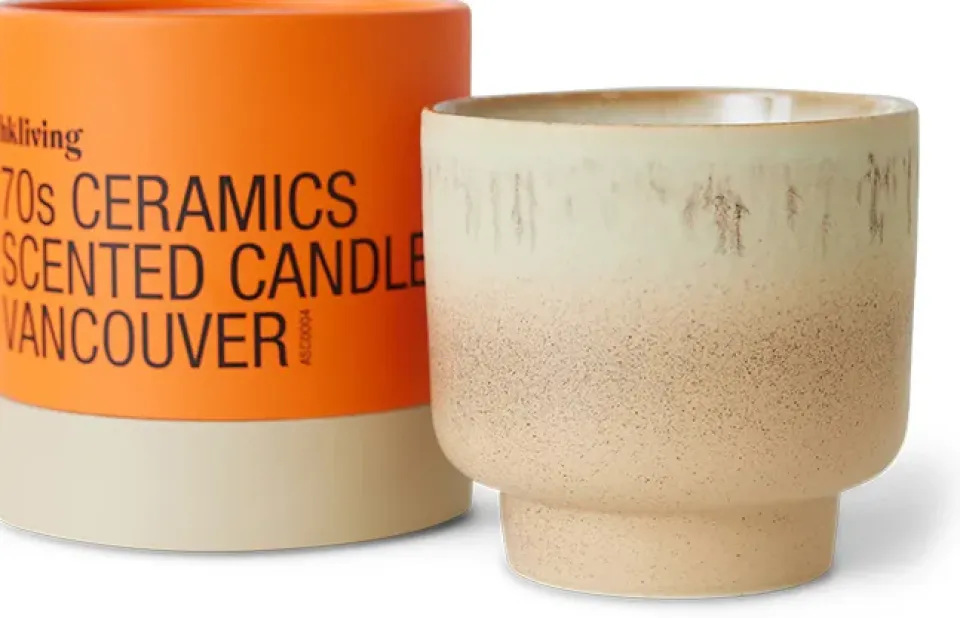 Clearance HKliving Vela perfumada 70's, 50 h, Vancouver BeigeMulti