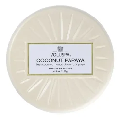 Clearance Voluspa Vela perfumada Vermeil Mini Tin 25 horas, Coconut Papaya Beige