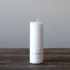 Tell Me More Vela L 15 cm, Blanco