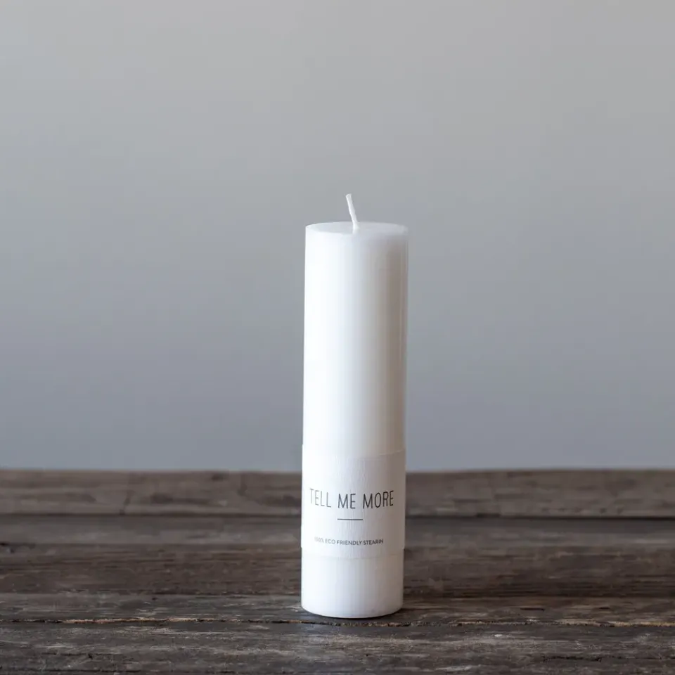 Best Tell Me More Vela M 15 cm, Blanco