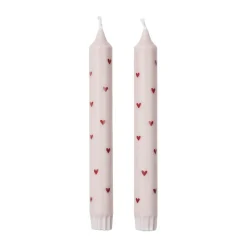 Broste Copenhagen Velas Amor 2-pack, Light pink-red Rosa