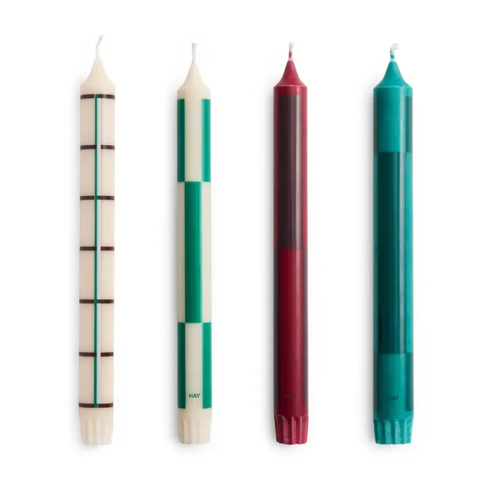 Best HAY Velas Pattern 4-pack, Greens-burdeos Multi