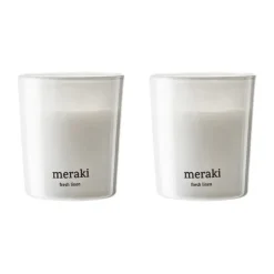 Best Meraki Velas perfumadas 12 horas 12, 2-pack, Fresh Linen Blanco