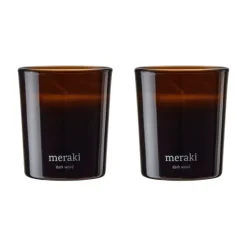 Meraki Velas perfumadas 12 horas 12, 2-pack, Dark wood Marrón