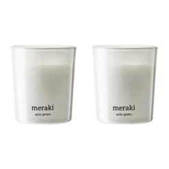 New Meraki Velas perfumadas 12 horas 12, 2-pack, White garden Blanco