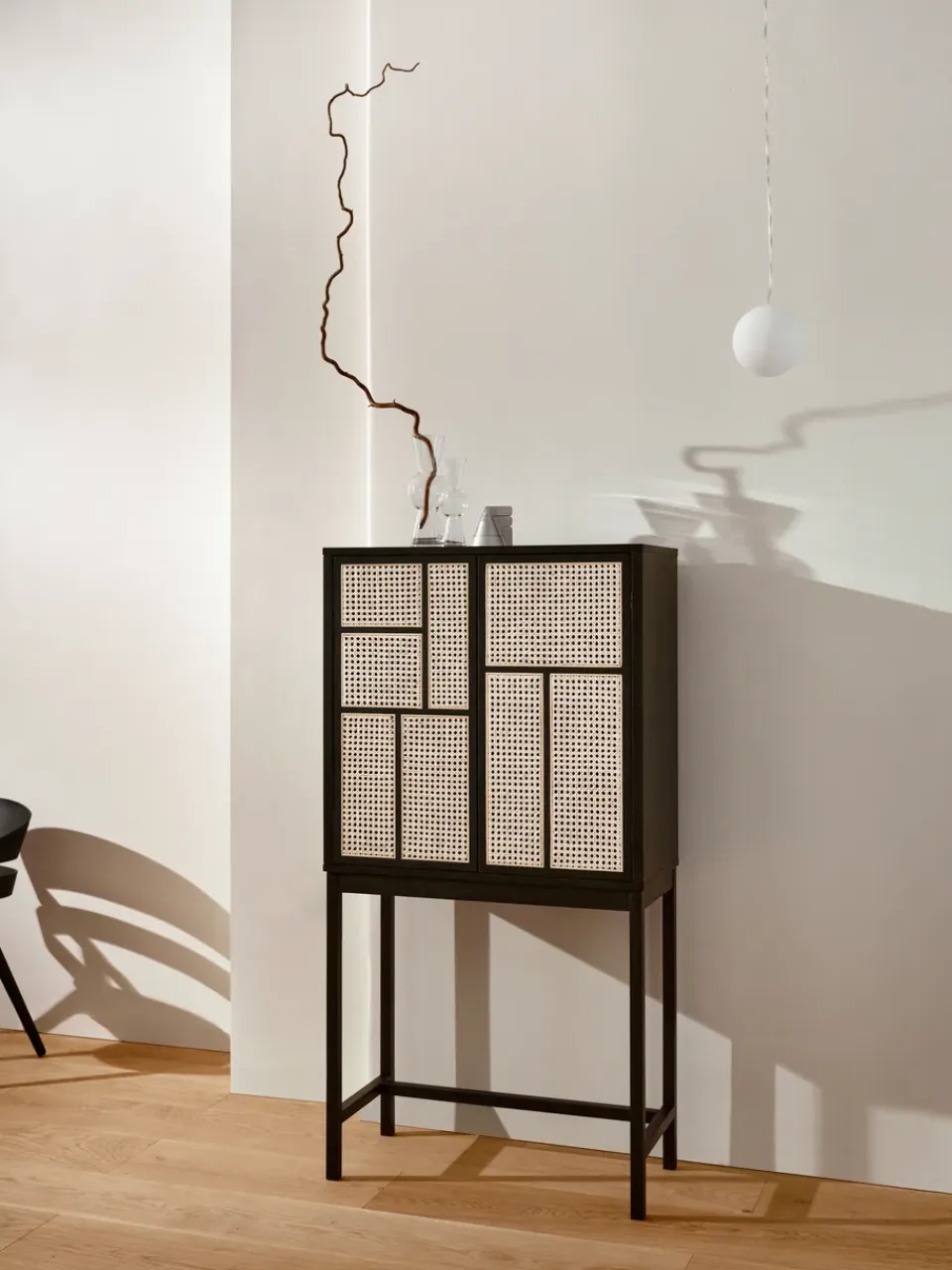 Hot Design House Stockholm Vitrina Air, , ratán Negro