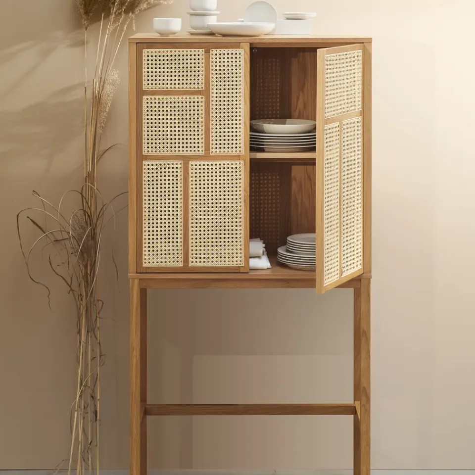 Design House Stockholm Vitrina Air, Roble, ratán Marrón