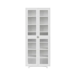 Outlet 1898 Vitrina alta Vidja, Lacado Blanco