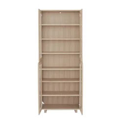Outlet 1898 Vitrina alta Vidja, Roble pigmentado blanco Beige