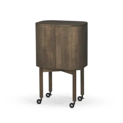 Clearance Northern Vitrina bar con ruedas Loud , Smoked oak Marrón
