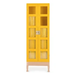 New Källemo Vitrina para libros National Geographic, Base de haya amarilla - latón Amarillo