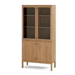 Sale Stolab Vitrina Prio, Roble aceite natural con iluminación Beige