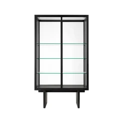 Clearance GUBI Vitrina Private, Vidrio, marrón-roble teñido de negro Transparente