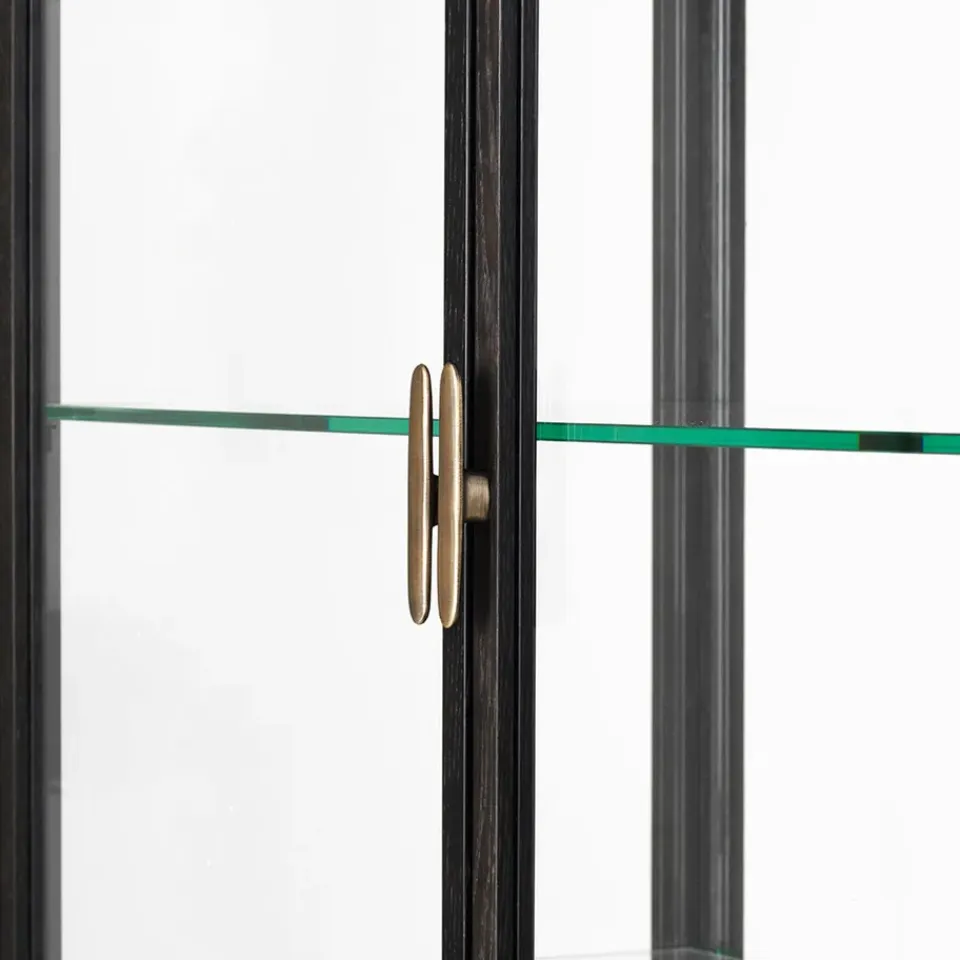 Clearance GUBI Vitrina Private, Vidrio, marrón-roble teñido de negro Transparente