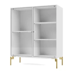 Montana Vitrina Ripple II 69,6x82,2x30 cm, NewWhite-ben brass Blanco