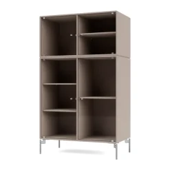 Clearance Montana Vitrina Ripple III 69,6x117,6x38 cm, Mushroom-ben chrome Beige