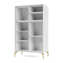 Sale Montana Vitrina Ripple III 69,6x117,6x38 cm, NewWhite-ben brass Blanco